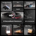 dreame H15 Pro Nass- & Trockensauger, 21.000 Pa, GapFree AI Roboterarm, Triple-Edge-Reinigung, 100 °C Bürstenwäsche, 5 Min 90 °C Trocknung, 180° Lie-Flat – Bild 3