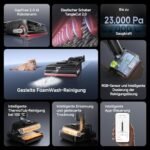 dreame H15 Pro FoamWash Nass- & Trockensauger, 23.000 Pa, gezielte Schaumreinigung, KI-Roboterarm 2.0, TangleCut 2.0, 100 °C Bürstenreinigung, 90 °C Trocknung, Schwarz – Bild 3