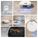 dreame D20 Pro Plus Saugroboter mit Wischfunktion, 13.000 Pa, 150 Tage Selbstentleerung, DuoBrush Anti-Verhedderung, LDS-Laser-Navigation, 5.200 mAh Akku, White – Bild 3