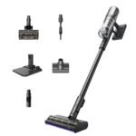 dreame V20 Kabelloser Staubsauger 210AW / 25.000Pa, 0 mm Kantenreinigung, 90 Min Laufzeit, Anti-Verhedderung, 99,99% Filter, für Hartboden & Teppich, Schwarz