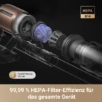dreame Z20 Kabelloser Akku-Staubsauger, 25.000 Pa / 250 AW, 90 Min Laufzeit, HEPA H14, 99,99 % Filterung, Dust Reveal Licht, Multi-Flächen, Schwarz – Bild 15