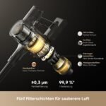 dreame R30 Kabelloser Akku-Staubsauger, 22.000 Pa / 190 AW, EdgeReach Seitenbürste, 90 Min Laufzeit, Anti-Tangle, Staubbeleuchtung, 99,9 % Filterung – Bild 4