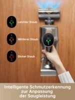 Dreame R20 Kabelloser Akku-Staubsauger, 22.000 Pa / 190 AW, 90 Min Laufzeit, Schmutzerkennung, LED-Display, Anti-Tangle, Tierhaar-Tool, Schwarz – Bild 4