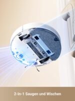 dreame D10 Plus Gen 2 Saugroboter mit Wischfunktion, 6000 Pa, automatische Staubentleerung, 90 Tage Staubspeicher, LiDAR-Navigation, 285 Min Akku, White – Bild 5