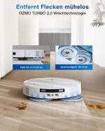 ECOVACS DEEBOT T50 Omni Gen2 Saugroboter mit Wischfunktion, 21.000 Pa, 75°C Moppwäsche, ZeroTangle 2.0, AIVI 3D 2.0, All-in-One Station, 81 mm ultradünn, Weiß – Bild 7