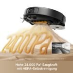 Mova P50s Ultra Saug- und Wischroboter, 24.000 Pa, StepMaster 6 cm Hindernisüberwindung, Dual-Light 3D ToF FlashPulse, Auto-Leerung, FlexMop RoboSwing, Schwarz – Bild 7