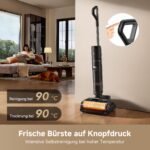 dreame H15S Nass- & Trockensauger, 21.000 Pa, 3-fache Kantenreinigung, KI-Roboterarm, 90 °C Bürstenreinigung & Trocknung, 180° flach, App-Steuerung, Schwarz – Bild 9