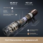 dreame V30 Kabelloser Staubsauger 330AW / 30.000Pa, 0 mm Kantenreinigung, 90 Min Laufzeit, Anti-Verhedderung, 99,99% Filter, für Teppich & Hartboden, Schwarz – Bild 4
