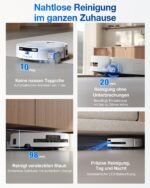 ECOVACS DEEBOT T80 OMNI Saug- & Wischroboter, 18.000 Pa, OZMO Roller mit Frischwasser-Selbstreinigung, ZeroTangle 3.0, 40–75 °C Moppwäsche, AIVI 3D 3.0, Weiß – Bild 4