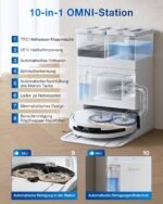 ECOVACS DEEBOT T50 PRO OMNI Saugroboter mit Wischfunktion, 15.000 Pa, 75°C Moppwäsche, ZeroTangle 2.0, AIVI 3D 3.0, OMNI-Station, 81 mm ultradünn, Weiß – Bild 5