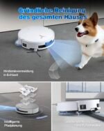 ECOVACS DEEBOT T50 MAX PRO OMNI Saugroboter mit Wischfunktion, 18.500Pa, BLAST-Technologie, 40–75°C Heißwasser-Moppwäsche, ZeroTangle 2.0, AIVI 3D 3.0, Weiß – Bild 3