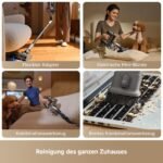 dreame R30 Kabelloser Akku-Staubsauger, 22.000 Pa / 190 AW, EdgeReach Seitenbürste, 90 Min Laufzeit, Anti-Tangle, Staubbeleuchtung, 99,9 % Filterung – Bild 3