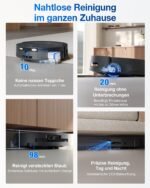 ECOVACS DEEBOT T80 OMNI Saug- & Wischroboter, 18.000 Pa, OZMO Roller mit Frischwasser-Selbstreinigung, ZeroTangle 3.0, 40–75 °C Moppwäsche, AIVI 3D 3.0, Schwarz – Bild 4