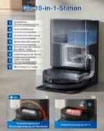 ECOVACS DEEBOT T80 OMNI Saug- & Wischroboter, 18.000 Pa, OZMO Roller mit Frischwasser-Selbstreinigung, ZeroTangle 3.0, 40–75 °C Moppwäsche, AIVI 3D 3.0, Schwarz – Bild 5