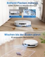 ECOVACS DEEBOT T50 PRO OMNI Saugroboter mit Wischfunktion, 15.000 Pa, 75°C Moppwäsche, ZeroTangle 2.0, AIVI 3D 3.0, OMNI-Station, 81 mm ultradünn, Weiß – Bild 4
