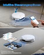 ECOVACS DEEBOT T50 MAX PRO OMNI Saugroboter mit Wischfunktion, 18.500Pa, BLAST-Technologie, 40–75°C Heißwasser-Moppwäsche, ZeroTangle 2.0, AIVI 3D 3.0, Weiß – Bild 2