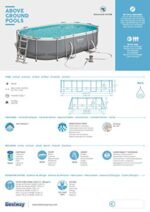 Bestway Power Steel Oval Pool Set 488x305x107 cm, Ovaler Stahlrahmenpool-Set mit Filterpumpe und Zubehör – Bild 4