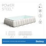 Bestway Power Steel Frame Pool Komplett-Set mit Filterpumpe 732 x 366 x 132 cm, lichtgrau, eckig – Bild 3