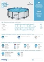 Bestway Steel Pro MAX Frame Pool Komplett-Set mit Filterpumpe Ø 427 x 122 cm, lichtgrau, rund – Bild 4