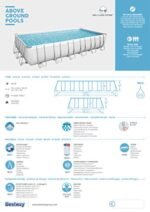 Bestway Power Steel Frame Pool Komplett-Set mit Filterpumpe 732 x 366 x 132 cm, lichtgrau, eckig – Bild 4