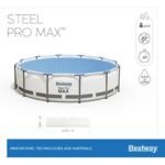 Bestway Steel Pro MAX Frame Pool Komplett-Set mit Filterpumpe Ø 427 x 122 cm, lichtgrau, rund – Bild 3