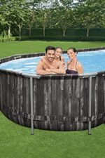 Bestway Power Steel Frame Pool Komplett-Set mit Filterpumpe 732 x 366 x 122 cm , Holz-Optik (Mooreiche), oval – Bild 7