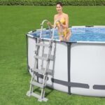 Bestway Steel Pro MAX Frame Pool Komplett-Set mit Filterpumpe Ø 427 x 122 cm, lichtgrau, rund – Bild 8
