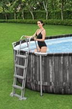 Bestway Power Steel Frame Pool Komplett-Set mit Filterpumpe 732 x 366 x 122 cm , Holz-Optik (Mooreiche), oval – Bild 6