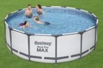 Bestway Steel Pro MAX Frame Pool Komplett-Set mit Filterpumpe Ø 427 x 122 cm, lichtgrau, rund – Bild 5