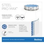 Bestway Steel Pro MAX Frame Pool Komplett-Set mit Filterpumpe Ø 427 x 122 cm, lichtgrau, rund – Bild 2