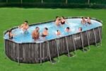 Bestway Power Steel Frame Pool Komplett-Set mit Filterpumpe 732 x 366 x 122 cm , Holz-Optik (Mooreiche), oval – Bild 10