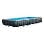 Intex 26374NP – Aufstellpool Ultra XTR Frame Rechteckig, Filterpumpe 10500 L/h, Leiter, Bodenplane und Abdeckplane, 54368 L, Stahl und PVC, Grau, 975x488x132 cm – Bild 2