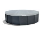 Intex Frame Pool Set Graphit Ø 478 x 124 cm, Pool, Sandfilter, Abdeckplane, Bodenschutzplane, Sicherheitsleiter, GS, 26384GS, Grau – Bild 5