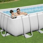 Bestway Power Steel Frame Pool Komplett-Set mit Filterpumpe 732 x 366 x 132 cm, lichtgrau, eckig – Bild 15