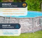 Summer Waves Frame Pool Komplettset | Rund 427x107 cm Steinoptik Grau | Aufstellpool Set | Gartenpool & Schwimmbecken inkl. Filterpumpe – Bild 6