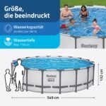 Bestway Steel Pro MAX Frame Pool Komplett-Set mit Filterpumpe Ø 549 x 132, lichtgrau, rund – Bild 5