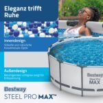 Bestway Steel Pro MAX Frame Pool Komplett-Set mit Filterpumpe Ø 549 x 132, lichtgrau, rund – Bild 6
