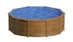 Gre Pool KITPR453W Sicilia - Aufstellpool aus Stahl, rund, mit Holzoptik. Abnehmbare Gartenpool. 460 x 120 cm