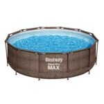 Bestway 56709-GS18 Steel Pro Max Stahlrahmenpool-Set mit Filterpumpe und Zubehör, 9150 L, blau, 366 x 366 x 100 cm – Bild 9