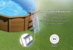 Gre Pool KITPR353W Sicilia - Aufstellpool aus Stahl, rund, mit Holzoptik. Abnehmbare Gartenpool. 350 x 120 cm – Bild 4