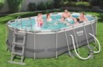 Bestway 56620 Power Steel Pool 424x250x100 cm, Ovaler Stahlrahmenpool-Set mit Filterpumpe, grau – Bild 10