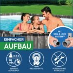 Bestway Power Steel Frame Pool Komplett-Set mit Filterpumpe 732 x 366 x 122 cm , Holz-Optik (Mooreiche), oval – Bild 14