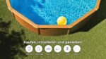 Gre Pool KITPR453W Sicilia - Aufstellpool aus Stahl, rund, mit Holzoptik. Abnehmbare Gartenpool. 460 x 120 cm – Bild 6