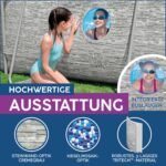 Bestway® Ersatzpool (ohne Zubehör) Power Steel Swim Vista Series Frame Pool/Aufstellbecken, 427 x 250 x 100 cm, oval, braune Rattan-Optik – Bild 8