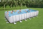 Bestway Power Steel Frame Pool Komplett-Set mit Filterpumpe 732 x 366 x 132 cm, lichtgrau, eckig – Bild 17
