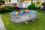 Bestway® Ersatzpool (ohne Zubehör) Power Steel Swim Vista Series Frame Pool/Aufstellbecken, 427 x 250 x 100 cm, oval, braune Rattan-Optik – Bild 11