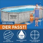 Bestway® Ersatzpool (ohne Zubehör) Power Steel Swim Vista Series Frame Pool/Aufstellbecken, 427 x 250 x 100 cm, oval, braune Rattan-Optik – Bild 10