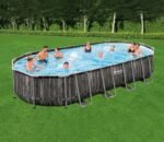 Bestway Power Steel Frame Pool Komplett-Set mit Filterpumpe 732 x 366 x 122 cm , Holz-Optik (Mooreiche), oval – Bild 18